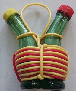 Double Chianti Green Glass Bottle Salt and Pepper Shakers Holt-Howard - Picture 1 of 8