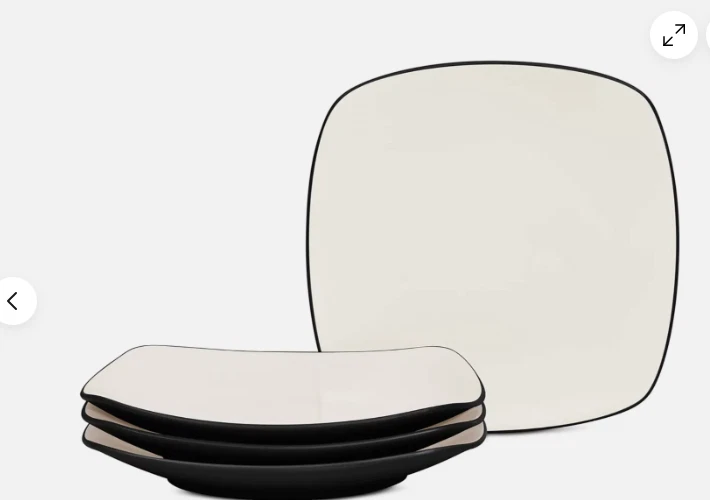 NORITAKE COLORWAVE BLACK GRAPHITE SQUARE SALAD PLATE 8" STONEWARE 4 PCS SET NEW - Image 1 of 1