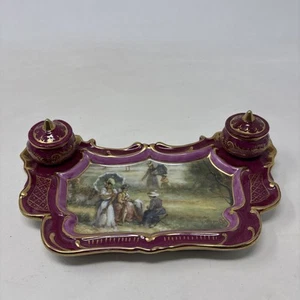 Vintage Imperial Peinte A La Main Ink Well Decorated - Picture 1 of 8