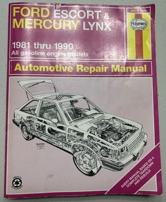 Manual de reparación automotriz Haynes 1981 a 1990 Ford Escort y Mercury Lynx Foto 1 de 4