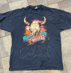 T-shirt vintage Sturgis Black Hills Rally 1995 Harley Davidson grafica double face - Foto 1 di 10