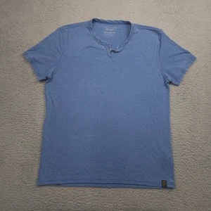 T-shirt uomo Lucky Brand Venice Burnout Henley grande blu manica corta maglia morbida - Foto 1 di 11