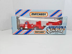 Matchbox Convoy CY13 Peterbilt Fire Engine Camion Dept Trailer Red Macau - Picture 1 of 9