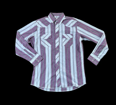 Vaquero LG de colección Frontier a rayas rojas occidentales a rayas perla a presión manga larga Foto 1 de 4