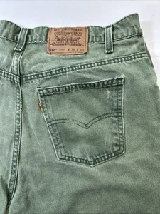 Vintage Orange Tab Levi’s 580 Herren Jeansshorts Grün Größe 38 Hergestellt in USA #059 - Bild 1 von 24