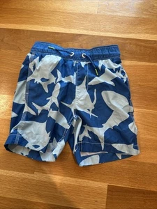 Gap Kids Boys Swim Shorts Size S -6/7 Blue Shark Mesh Lined Pockets - Picture 1 of 11