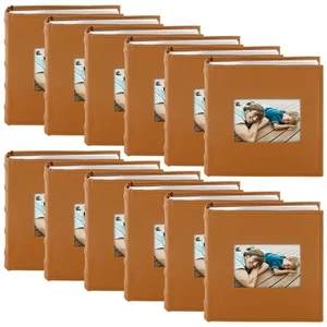 12Pack Photo Album with Memo Writing Space hold 200 4x6 Horizontal Picture Brown - Picture 1 of 7