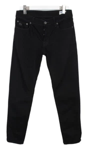 G-Star 3301 Low Tapered Hommes Jeans W32/L34 Noir Bouton Fly Délavé Décontracté - Picture 1 of 10