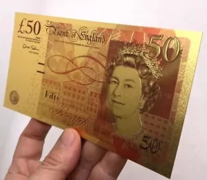 GOLDIN AUCTIONS Gold Foil £50 Fifty Pound Banknote - Picture 1 of 2