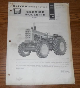 Oliver 1800-1900 Tractor 4WD Service Bulletin - Bild 1 von 5