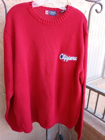 Los Angeles L.A. Clippers (NBA) crew neck red sweater, size L, Chaps Cover