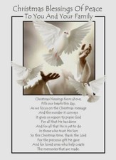 Christmas Blessings Of Peace To You A5 Sized Christian Faith Christmas Card