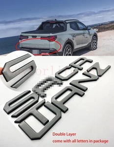 3D ABS Gris Negro LETRAS DEL PORTÓN TRASERO SE ADAPTA A HYUNDAI SANTA CRUZ 2022 + - Imagen 1 de 6