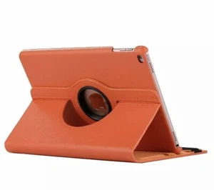 360 drehbare orange Ledertasche mit Gummizug für iPad Mini - Bild 1 von 5