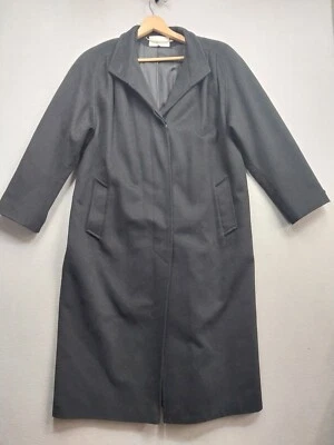 Chaquetón de lana de esquina informal vintage para mujer 8 chaqueta larga forrada negra hecha en EE. UU. Foto 1 de 4