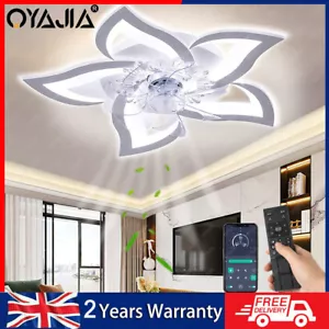 Ceiling Fan with Lighting LED Light Adjustable Wind Speed Remote Control UK - Picture 1 of 12