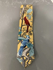 World Wildlife Fund Mens Birds Orioles Silk Tie Colorful USA 1993 VINTAGE - Picture 1 of 9