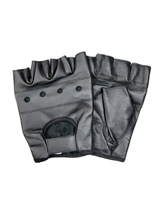 WEIGHT LIFTING FINGERLESS CYCLING ANILINE LEATHER WHEELCHAIR GLOVES - Picture 1 of 6