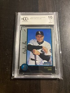 Carlos Lee #428 BECKETT 10 MINT OR BETTER BOWMAN CHROME CARD MLB 1998 T14-185