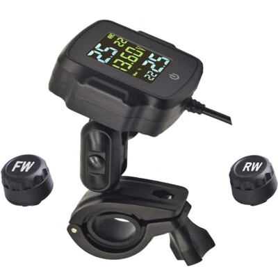 Motorcycle TPMS Tyre Pressure Gauge Monitoring Fast Charging QC 3.0 USB Output - Image 1 of 4
