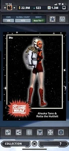 Topps Star Wars Digital Card Trader Tier 7 - Black Ahsoka Tano & Rotta S4 Base - Picture 1 of 1