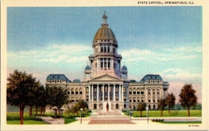 Unposted Linen Post Card The State Capitol Building Springfield Illinois - Picture 1 of 2