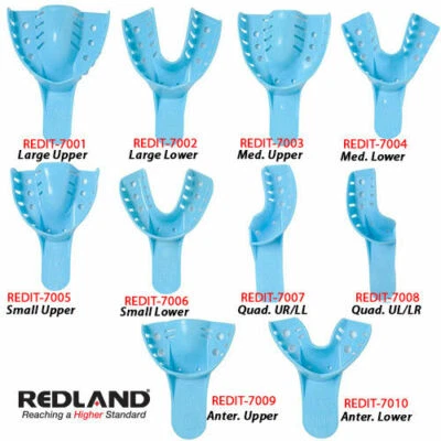 REDLAND DENTAL Impression Trays Perforated 12 Pieces/Bag -FDA