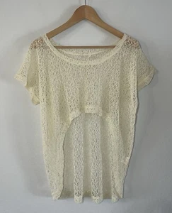 L & Y Damen All Lace Crop High Low Top Sexy Gr. XL Baumwollmischung Elfenbein - Bild 1 von 9