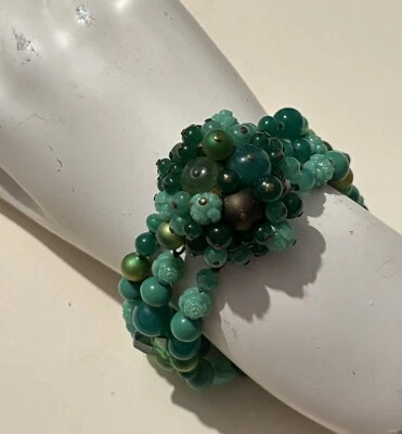 Vintage Donatella PELLINI Milan - Large Bead Cluster Triple Strand Bracelet - Image 1 of 4