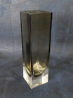 Vase rectangulaire verre fumé design DLG Blenko Murano rétro vintage space age