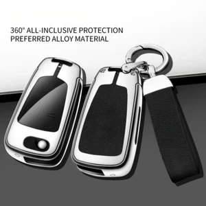 Genuine Leather Zinc Alloy Car Key Case For Chevrolet Chevy Captiva 2011-2018 - Picture 1 of 23