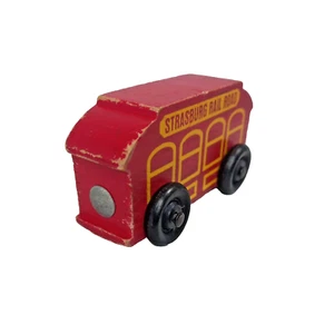 Strasburg Rail Road Red Wooden Carriage Train Holgate Toy Co 1991 Fred Rogers - Imagen 1 de 8