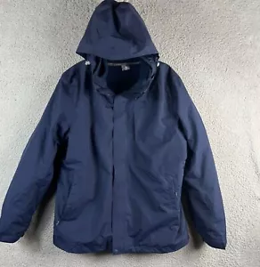 Vintage Camel Cigarette Jacket Mens L Blue Flannel Lined Full Zip Snap Coat Hood - Picture 1 of 21