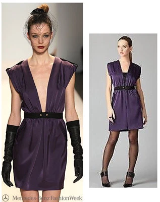 Cynthia Steffe Natasha Plum Purple Ribbon Trim Dress 8 $325 - Image 1 of 3