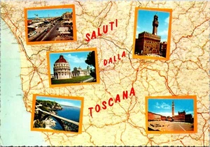 Saludos desde Toscana Saluti Dalla Italia Postal Multi Vista Cecami UNP - Imagen 1 de 2