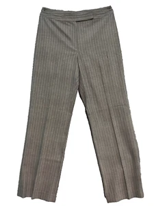 Herringbone Pants Women's 12 Gray Dressy High Rise Stripe Career Office - Picture 1 of 7