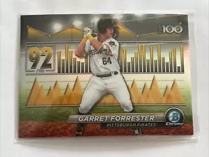 Garrett Forrester Top 100 Prospect Rookie 2024 Bowman Chrome Card #92 Pirates - Picture 1 of 2