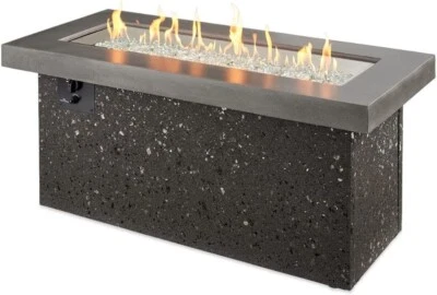The Outdoor Greatroom Company Key Largo Linear Fire Pit Table Gray KL-1242-MM-K - Image 1 of 4