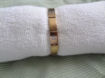 Gliederarmband von Pierre Lang, massiv, glänzend, mit Zirkonia, hartvergoldet - Bild 1 von 4