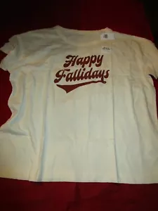 Old Navy Womens Matching Holiday Graphic T-Shirt Fall Happy Fallidays XXL - Picture 1 of 4