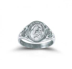 Our Lady of Perpetual Help Sterling Silver Ring with Sacred Heart Inside Size 8 - Picture 1 of 2