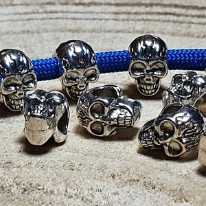 10 x Skull Totenkopf Bead Metall Perle Großlochperlen Paracord Schmuck basteln - Bild 1 von 9