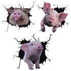 3pcs 3style 3d Pet Pig Sticker  For Car,home Glass Decorations