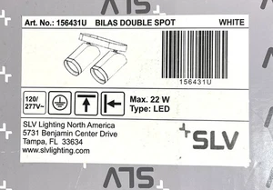 SLV Lighting 156431U Bilas Double Spot light - WHITE - New in original box - Picture 1 of 4