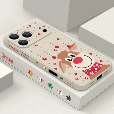 For iPhone 17 Pro Max Air 16 15 14 13 12 11 Christmas Elk Pattern TPU Case Cover - Image 1 of 4