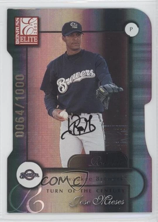 2001 Donruss Elite Turn of the Century Die-Cut /1000 Jose Mieses Rookie Auto RC - Image 1 of 2