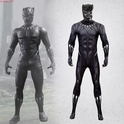 Marvel Vengadores Pantera Negra Cosplay Disfraces Mono Tocado Máscara Traje Completo Foto 1 de 4