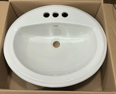 Fregadero de baño de porcelana American Standard 0476028.020 Aqualyn Drop In, blanco Foto 1 de 2