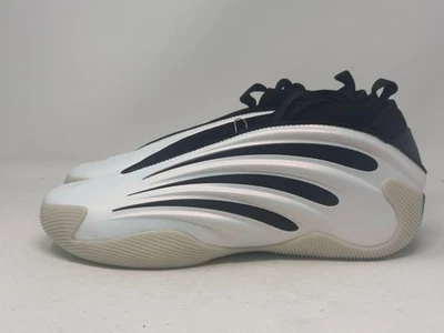 Adidas Mens Harden Volume 9 Cloud White Core Black Scream Green Shoes JR2504 - Image 1 of 4