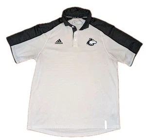 Adidas Mens Northern Illinois Huskies NIU Golf Polo Shirt Large L MAC NCAA White - Picture 1 of 2